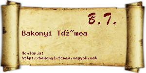 Bakonyi Tímea névjegykártya